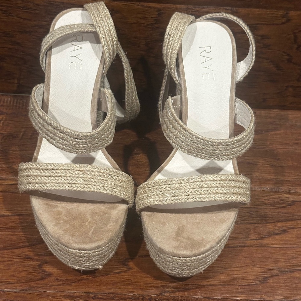 RAYE Beige Espadrille Wedges